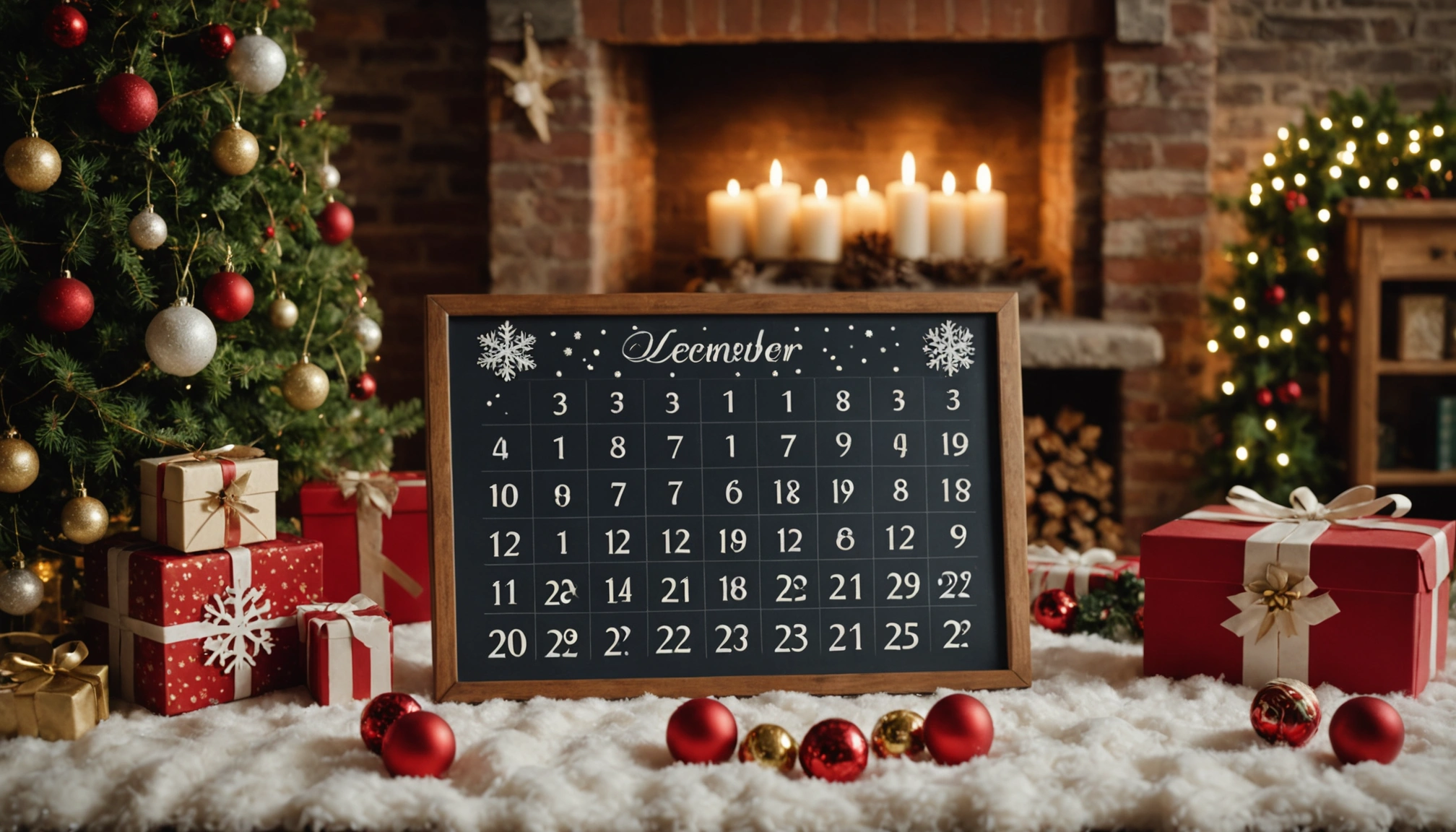 chiffre calendrier de l'avent à imprimer gratuit
