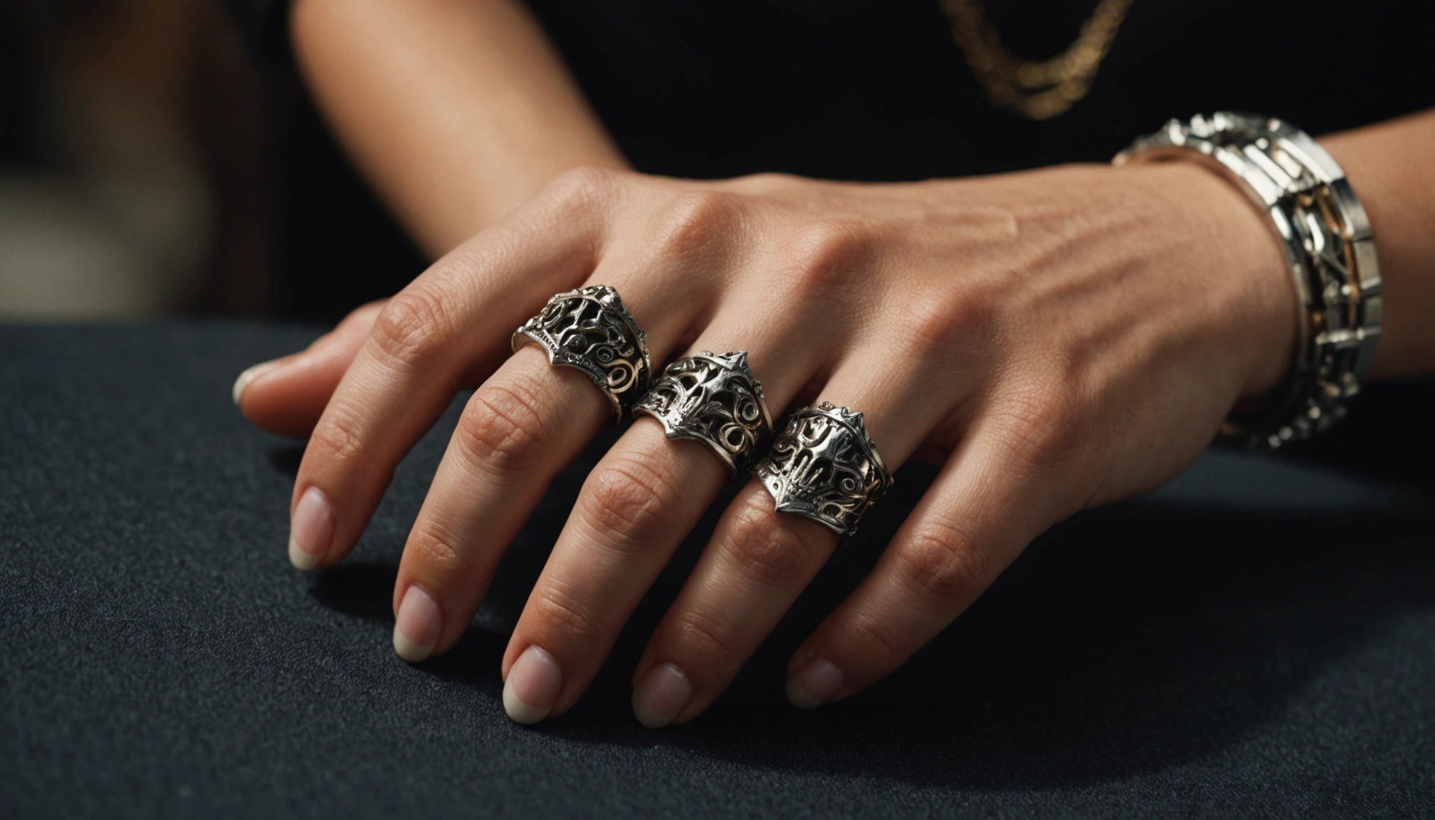 bague en metal dent
